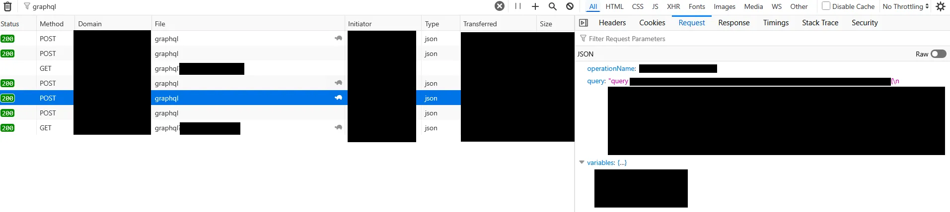 Firefox Dev Panel GraphQL
